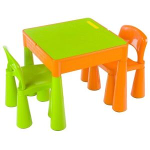 Dětský stůl se židličkami MAMUT - zeleno-oranžový