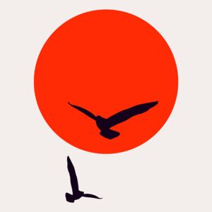 Ilustrace Birds In The Sky, Kubistika