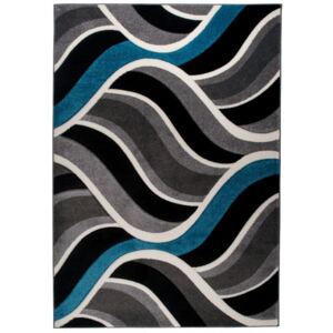 Moderní kusový koberec MATRA černo-modrý 3481A