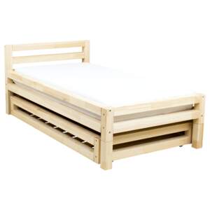 Designová postel z masivu 200x90 cm SINGLE se ŠUPLÍKEM