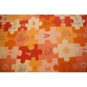 Dětský koberec PUZZLE oranžový oranžová