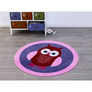 Kulatý kusový koberec Deko Sova - fialový