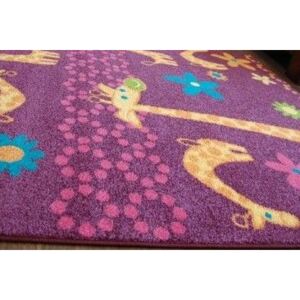 Dětský koberec ŽIRAFY - fialový