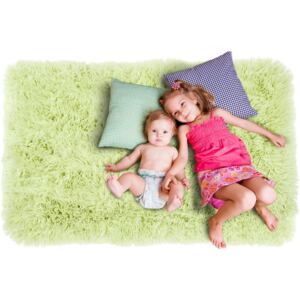 Plyšový dětský koberec MAX SVĚTLE ZELENÝ