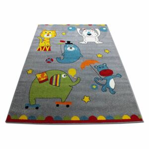 Dětský koberec Veselý cirkus - šedý