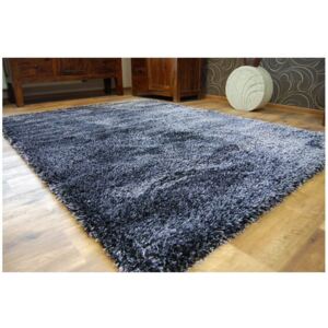 Kusový koberec SHAGGY NARIN černo-fialový