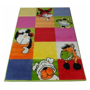 Dětský koberec Veselá zvířátka - multicolor