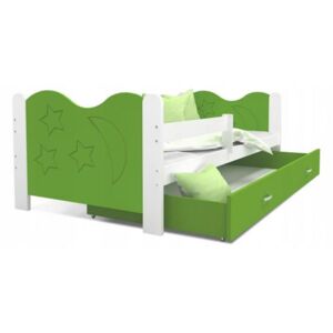 DOBRESNY Moderní dětská postel MIKOLAJ Color 160x80 cm BÍLÁ-ZELENÁ