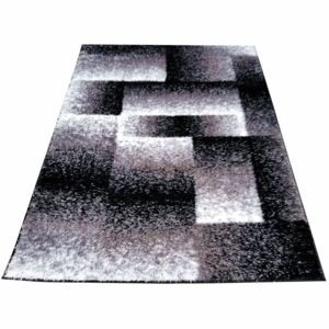 Kusový koberec SHAGGY NEVADA - tetris - šedý