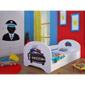 Dětská postel pro DVA (s výsuvným lůžkem) 180x90 cm - POLICIE