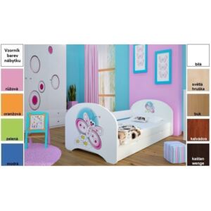 Dětská postel pro DVA (s výsuvným lůžkem) 200x90 cm - MOTÝLEK