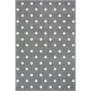 Dětský koberec CIRCLE stříbrnošedý/ bílý 100x150 cm