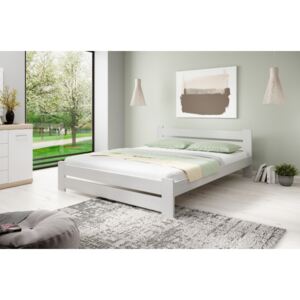 Manželská postel z masivu borovice Malm - bílá 180 x 200