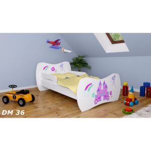 Dětská postel bez šuplíku 140x70cm RŮŽOVÝ ZÁMEK + matrace ZDARMA!