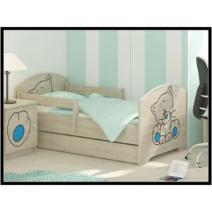 Dětská postel s výřezem KOČIČKA - modrá 160x80 cm + matrace ZDARMA!
