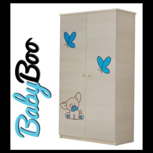 Dětská šatní skříň s výřezem PEJSEK - modrá
