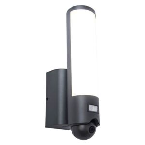 Venkovní LED nástěnné osvětlení s kamerou a čidlem ELARA, 18W, teplá bílá, IP44, černé Lutec ELARA 5267102118