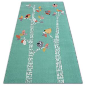 Dětský kusový koberec PTÁČCI - zelený