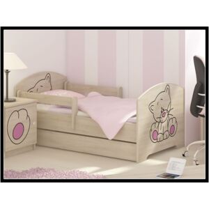 SKLADEM: Dětská postel s výřezem KOČIČKA - růžová 140x70 cm + matrace ZDARMA!