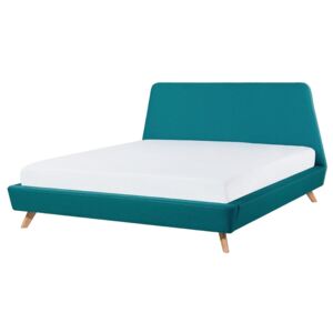 Čalouněná modrá dvojitá postel 180x200 cm - VIENNE