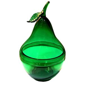 Dóza ve tvaru hrušky zelená 9 cm