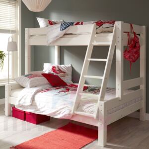 Dětská patrová postel s rozšířeným spodním lůžkem z MASIVU 200x90cm se šuplíky PAVLÍNA