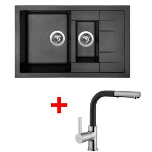 Set Sinks CRYSTAL 780.1 Metalblack+ENIGMA S GR