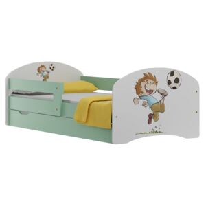 Dětská postel se šuplíky CHLAPEC S MÍČEM 140x70 cm
