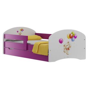 Dětská postel se šuplíky MÉĎA S BALÓNKY 160x80 cm