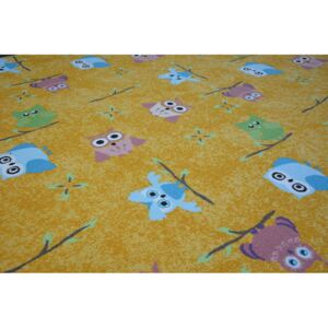 MAXMAX Dětský koberec Sovy zlatý multicolor