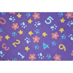 Dětský koberec Čísla se vzory fialový