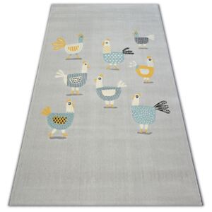 Dětský kusový koberec KUŘÁTKA - světle šedý