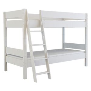 Dětská patrová postel z MASIVU BUK - ERIK 200x90cm - bílá