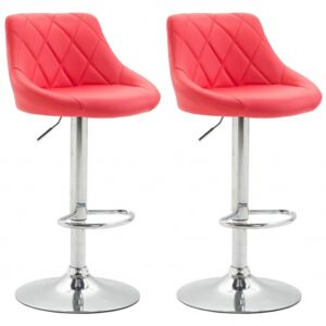 2 ks / set barová židle Lazio syntetická kůže, červená