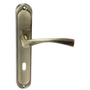 Štítové kování Roothkin SARA staromosaz 72mm s otvorem BB obyčejný klíč