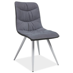 Jídelní čalouněná židle v šedé barvě na kovové konstrukci KN692