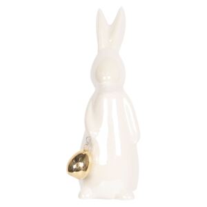 Porcelánový králík se zlatým vejcem - 6*5*16 cm