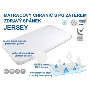 Domácí pohoda Jersey matracový chránič s PU- nepropustný a prodyšný 70x160 cm