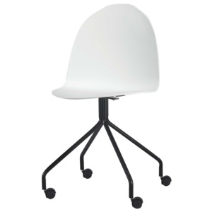 Kancelářská židle s kolečky v bílé barvě a plastu TK2018