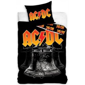 Carbotex • Bavlněné ložní povlečení AC/DC - Hells bells - Back in Black - 100% bavlna - 70 x 90 cm + 140 x 200 cm