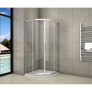Čtvrtkruhový sprchový kout SYMPHONY S4 90 cm s dvoudílnými posuvnými dveřmi včetně sprchové vaničky z litého mramoru