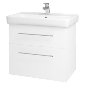 Dřevojas - Koupelnová skříň Q MAX SZZ2 70 - N01 Bílá lesk / Úchytka T02 / M01 Bílá mat (198435B)