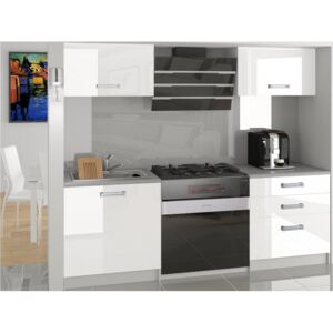 Kuchyňská sestava paneláková 120 cm bílá lesk Vanda - bez LED osvětlení