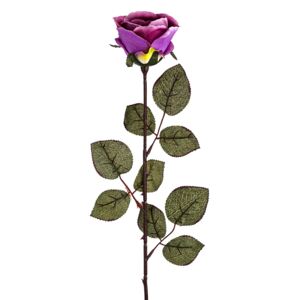Umělá květina Růže velkokvětá 72 cm, fialová