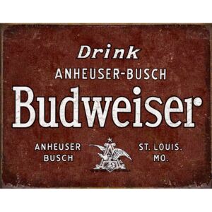 Plechová cedule: Drink Budweiser - 30x40 cm