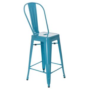 Culty Modrá kovová barová židle Tolix