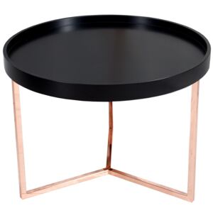 Moebel Living Černý kulatý konferenční stolek Cotis 60 cm