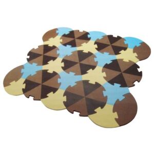 Dětská hrací podložka puzzle, 27 ks - Trojúhelníky - hnědé