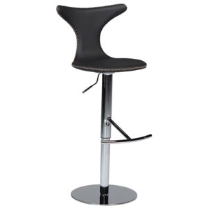 Černá kožená barová židle DAN-FORM Dolphin 78–105 cm