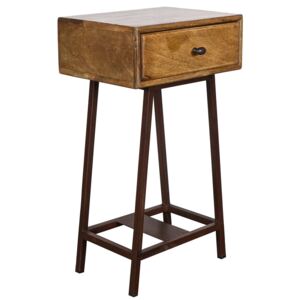 Hoorns Přírodní dřevěný noční stolek Trax